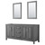 Wyndham WCV252572DKGCXSXXM24 Daria 72 Inch Double Bathroom Vanity in Dark Gray, No Countertop, No Sink, and 24 Inch Mirrors