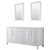 Wyndham WCV252572DWGCXSXXM24 Daria 72 Inch Double Bathroom Vanity in White, No Countertop, No Sink, 24 Inch Mirrors, Brushed Gold Trim
