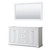 Wyndham WCV232360DWHCXSXXM58 Avery 60 Inch Double Bathroom Vanity in White, No Countertop, No Sinks, and 58 Inch Mirror