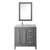 Wyndham WCV252536SKGCMUNSMED Daria 36 Inch Single Bathroom Vanity in Dark Gray, White Carrara Marble Countertop, Undermount Square Sink, and Medicine Cabinet