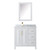 Wyndham WCV252536SWGCMUNSMED Daria 36 Inch Single Bathroom Vanity in White, White Carrara Marble Countertop, Undermount Square Sink, Medicine Cabinet, Brushed Gold Trim