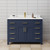 Wyndham WCG242448SBLCCUNSMXX Beckett 48 Inch Single Bathroom Vanity in Dark Blue, Carrara Cultured Marble Countertop, Undermount Square Sink, Brushed Gold Trim