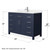 Wyndham WCG242448SBNCCUNSMXX Beckett 48 Inch Single Bathroom Vanity in Dark Blue, Carrara Cultured Marble Countertop, Undermount Square Sink, Brushed Nickel Trim