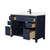 Wyndham WCG242448SBBCCUNSMXX Beckett 48 Inch Single Bathroom Vanity in Dark Blue, Carrara Cultured Marble Countertop, Undermount Square Sink, Matte Black Trim