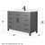 Wyndham WCG242448SGBCCUNSMXX Beckett 48 Inch Single Bathroom Vanity in Dark Gray, Carrara Cultured Marble Countertop, Undermount Square Sink, Matte Black Trim