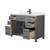 Wyndham WCG242448SGBWCUNSMXX Beckett 48 Inch Single Bathroom Vanity in Dark Gray, White Cultured Marble Countertop, Undermount Square Sink, Matte Black Trim