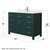 Wyndham WCG242448SGEWCUNSMXX Beckett 48 Inch Single Bathroom Vanity in Green, White Cultured Marble Countertop, Undermount Square Sink, Brushed Nickel Trim