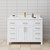 Wyndham WCG242448SWGCCUNSMXX Beckett 48 Inch Single Bathroom Vanity in White, Carrara Cultured Marble Countertop, Undermount Square Sink, Brushed Gold Trim