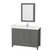 Wyndham WCS141448SKGC2UNSMED Sheffield 48 Inch Single Bathroom Vanity in Dark Gray, Carrara Cultured Marble Countertop, Undermount Square Sink, Medicine Cabinet