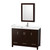 Wyndham WCS141448SESWCUNSMED Sheffield 48 Inch Single Bathroom Vanity in Espresso, White Cultured Marble Countertop, Undermount Square Sink, Medicine Cabinet