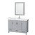 Wyndham WCS141448SGYC2UNSMED Sheffield 48 Inch Single Bathroom Vanity in Gray, Carrara Cultured Marble Countertop, Undermount Square Sink, Medicine Cabinet