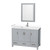 Wyndham WCS141448SGYWCUNSMED Sheffield 48 Inch Single Bathroom Vanity in Gray, White Cultured Marble Countertop, Undermount Square Sink, Medicine Cabinet