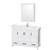 Wyndham WCS141448SWHC2UNSMED Sheffield 48 Inch Single Bathroom Vanity in White, Carrara Cultured Marble Countertop, Undermount Square Sink, Medicine Cabinet