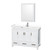 Wyndham WCS141448SWHWCUNSMED Sheffield 48 Inch Single Bathroom Vanity in White, White Cultured Marble Countertop, Undermount Square Sink, Medicine Cabinet