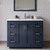 Wyndham WCF292942SBNCMUNSMXX Miranda 42 Inch Single Bathroom Vanity in Dark Blue, White Carrara Marble Countertop, Undermount Square Sink, Brushed Nickel Trim