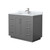 Wyndham WCF292942SKGCMUNSMXX Miranda 42 Inch Single Bathroom Vanity in Dark Gray, White Carrara Marble Countertop, Undermount Square Sink, Brushed Nickel Trim