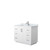 Wyndham WCF292942SWHCMUNSMXX Miranda 42 Inch Single Bathroom Vanity in White, White Carrara Marble Countertop, Undermount Square Sink, Brushed Nickel Trim