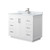 Wyndham WCF292942SWHCMUNSMXX Miranda 42 Inch Single Bathroom Vanity in White, White Carrara Marble Countertop, Undermount Square Sink, Brushed Nickel Trim