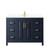 Wyndham WCV252548SBLC2UNSMXX Daria 48 Inch Single Bathroom Vanity in Dark Blue, Light-Vein Carrara Cultured Marble Countertop, Undermount Square Sink, No Mirror