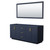 Wyndham WCF292972DBLCXSXXM70 Miranda 72 Inch Double Bathroom Vanity in Dark Blue, No Countertop, No Sink, Brushed Gold Trim, 70 Inch Mirror