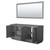Wyndham WCF292972DKGCXSXXM70 Miranda 72 Inch Double Bathroom Vanity in Dark Gray, No Countertop, No Sink, Brushed Nickel Trim, 70 Inch Mirror
