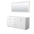 Wyndham WCF292972DWHCXSXXM70 Miranda 72 Inch Double Bathroom Vanity in White, No Countertop, No Sink, Brushed Nickel Trim, 70 Inch Mirror