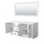 Wyndham WCF292972DWBCXSXXM70 Miranda 72 Inch Double Bathroom Vanity in White, No Countertop, No Sink, Matte Black Trim, 70 Inch Mirror