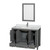 Wyndham WCS141448SKGCMUNSM24 Sheffield 48 Inch Single Bathroom Vanity in Dark Gray, White Carrara Marble Countertop, Undermount Square Sink, and 24 Inch Mirror