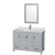 Wyndham WCS141448SGYCMUNSM24 Sheffield 48 Inch Single Bathroom Vanity in Gray, White Carrara Marble Countertop, Undermount Square Sink, and 24 Inch Mirror