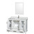 Wyndham WCS141448SWHCMUNSM24 Sheffield 48 Inch Single Bathroom Vanity in White, White Carrara Marble Countertop, Undermount Square Sink, and 24 Inch Mirror