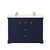 Wyndham WCV232348DBLC2UNSMXX Avery 48 Inch Double Bathroom Vanity in Dark Blue, Light-Vein Carrara Cultured Marble Countertop, Undermount Square Sinks, No Mirror