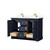 Wyndham WCV232348DBLWCUNSMXX Avery 48 Inch Double Bathroom Vanity in Dark Blue, White Cultured Marble Countertop, Undermount Square Sinks, No Mirror