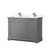 Wyndham WCV232348DKGC2UNSMXX Avery 48 Inch Double Bathroom Vanity in Dark Gray, Light-Vein Carrara Cultured Marble Countertop, Undermount Square Sinks, No Mirror
