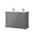 Wyndham WCV232348DKGWCUNSMXX Avery 48 Inch Double Bathroom Vanity in Dark Gray, White Cultured Marble Countertop, Undermount Square Sinks, No Mirror