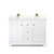 Wyndham WCV232348DWGC2UNSMXX Avery 48 Inch Double Bathroom Vanity in White, Light-Vein Carrara Cultured Marble Countertop, Undermount Square Sinks, Brushed Gold Trim