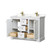 Wyndham WCV232348DWGC2UNSMXX Avery 48 Inch Double Bathroom Vanity in White, Light-Vein Carrara Cultured Marble Countertop, Undermount Square Sinks, Brushed Gold Trim