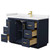 Wyndham WCF292948SBLWCUNSMXX Miranda 48 Inch Single Bathroom Vanity in Dark Blue, White Cultured Marble Countertop, Undermount Square Sink, Brushed Gold Trim