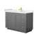 Wyndham WCF292948SGGC2UNSMXX Miranda 48 Inch Single Bathroom Vanity in Dark Gray, Light-Vein Carrara Cultured Marble Countertop, Undermount Square Sink, Brushed Gold Trim