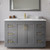 Wyndham WCF292948SGGC2UNSMXX Miranda 48 Inch Single Bathroom Vanity in Dark Gray, Light-Vein Carrara Cultured Marble Countertop, Undermount Square Sink, Brushed Gold Trim