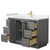 Wyndham WCF292948SGGC2UNSMXX Miranda 48 Inch Single Bathroom Vanity in Dark Gray, Light-Vein Carrara Cultured Marble Countertop, Undermount Square Sink, Brushed Gold Trim
