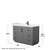 Wyndham WCF292948SGBC2UNSMXX Miranda 48 Inch Single Bathroom Vanity in Dark Gray, Light-Vein Carrara Cultured Marble Countertop, Undermount Square Sink, Matte Black Trim