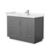Wyndham WCF292948SKGWCUNSMXX Miranda 48 Inch Single Bathroom Vanity in Dark Gray, White Cultured Marble Countertop, Undermount Square Sink, Brushed Nickel Trim