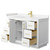 Wyndham WCF292948SWGC2UNSMXX Miranda 48 Inch Single Bathroom Vanity in White, Light-Vein Carrara Cultured Marble Countertop, Undermount Square Sink, Brushed Gold Trim