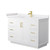 Wyndham WCF292948SWGWCUNSMXX Miranda 48 Inch Single Bathroom Vanity in White, White Cultured Marble Countertop, Undermount Square Sink, Brushed Gold Trim