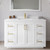 Wyndham WCF292948SWGWCUNSMXX Miranda 48 Inch Single Bathroom Vanity in White, White Cultured Marble Countertop, Undermount Square Sink, Brushed Gold Trim