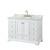 Wyndham WCS202048SWGCMUNOMXX Deborah 48 Inch Single Bathroom Vanity in White, White Carrara Marble Countertop, Undermount Oval Sink, Brushed Gold Trim, No Mirror