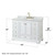 Wyndham WCS202048SWGCMUNOMXX Deborah 48 Inch Single Bathroom Vanity in White, White Carrara Marble Countertop, Undermount Oval Sink, Brushed Gold Trim, No Mirror