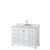 Wyndham WCS202048SWGCMUNSMXX Deborah 48 Inch Single Bathroom Vanity in White, White Carrara Marble Countertop, Undermount Square Sink, Brushed Gold Trim, No Mirror