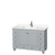 Wyndham WCV800048SOYC2UNSMXX Acclaim 48 Inch Single Bathroom Vanity in Oyster Gray, Light-Vein Carrara Cultured Marble Countertop, Undermount Square Sink, No Mirror