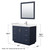 Wyndham WCF292942SBNC2UNSM34 Miranda 42 Inch Single Bathroom Vanity in Dark Blue, Light-Vein Carrara Cultured Marble Countertop, Undermount Square Sink, Brushed Nickel Trim, 34 Inch Mirror
